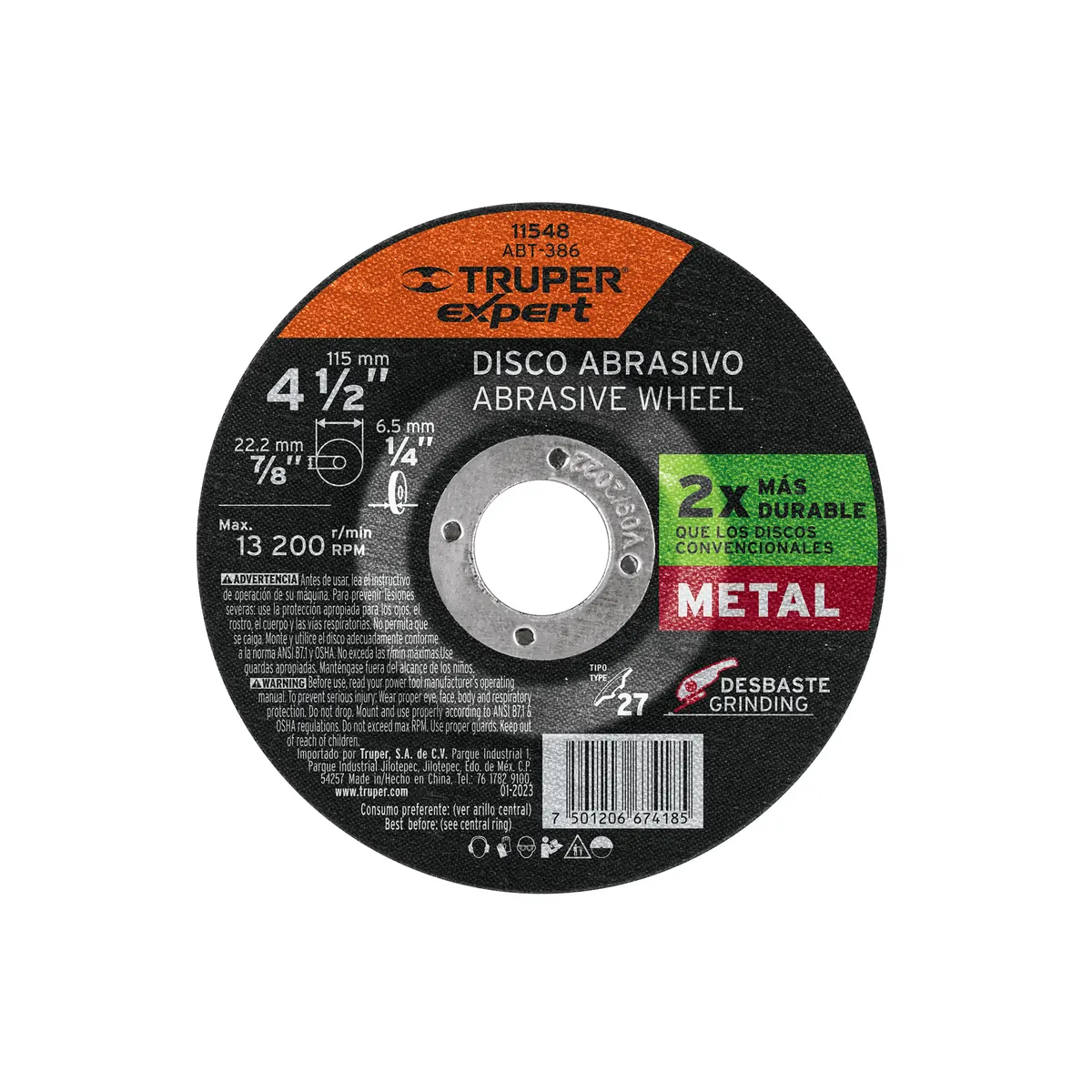 Disco de desbaste de 4 1/2 pulg
